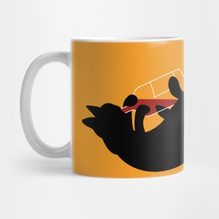 Black Cat & Red Wine - Drinking Kitty Mug